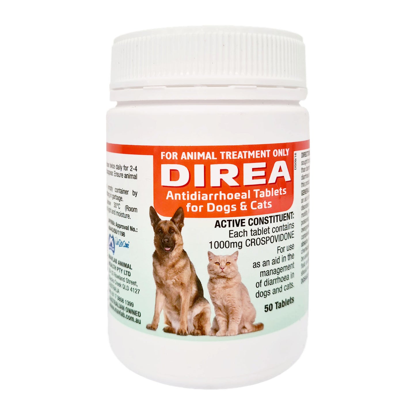 Mavlab Direa Digestive Support Tablets for Dogs & Cats