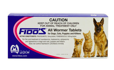 Fido's All Wormer Tablets - 96 Tablets