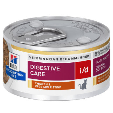 Hills Prescription Diet Feline i/d Digestive Care Chicken & Vegetable Stew Wet Cat Food 82g x 24