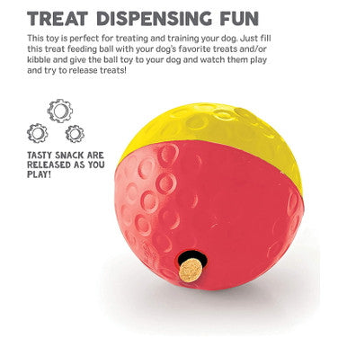 Nina Ottosson Treat Tumble Ball for Cats & Dogs - Large (Red/Yellow)