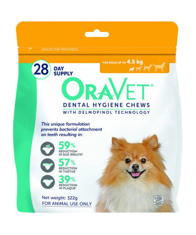 Oravet Dental Chews for Very Small Dogs up to 4.5 kg (28 Pack)