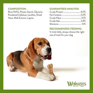 Whimzees Ricebone Medium-Large Dental Dog Treats 9 Pack