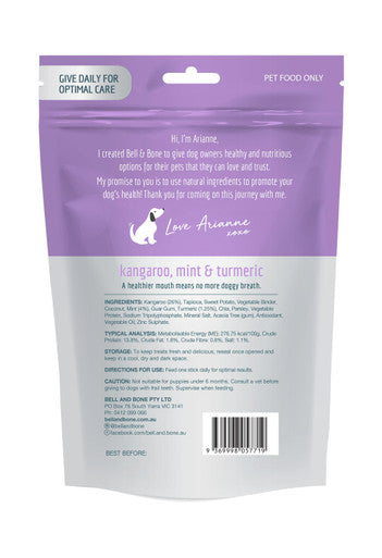 Bell & Bone Kangaroo & Turmeric -Small 7 Dental Sticks