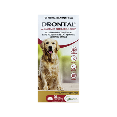 Drontal Allwormer Tablets for Dogs up to 35 kg - 70 Pack