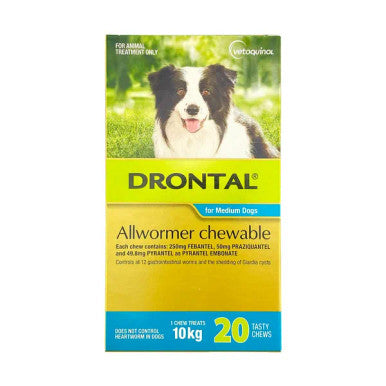 Drontal Allwormer Chews for Dogs up to 10 kg - 20 Pack