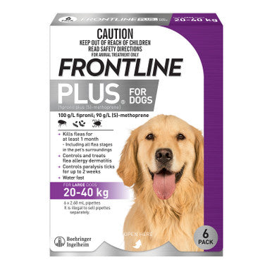 Frontline Plus for Large Dogs 20-40kg - 6 Pack