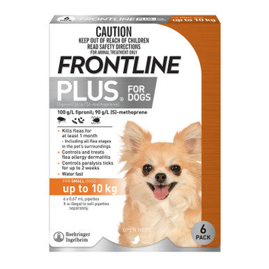 Frontline Plus for Small Dogs up to 10kg - 6 Pack