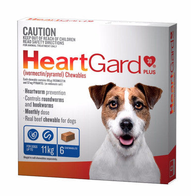 Heartgard Plus For Small Dogs Up To 11kg Blue 6 Chews