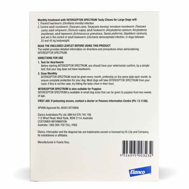 Interceptor Chews for Large Dogs 23-45 kg - Blue 3 Pack