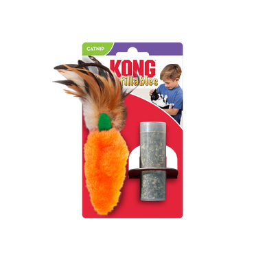 KONG Refillables Carrot Feather Top Cat Toy