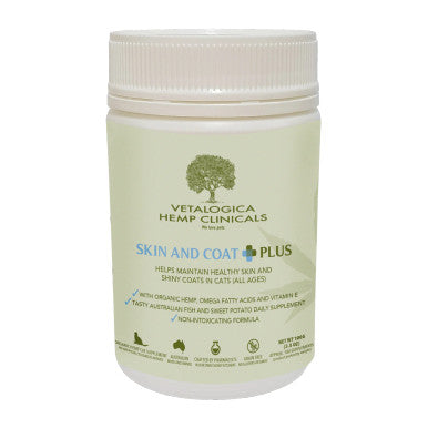Hemp Clinicals Skin & Coat Plus Supplements for Cats - 100g