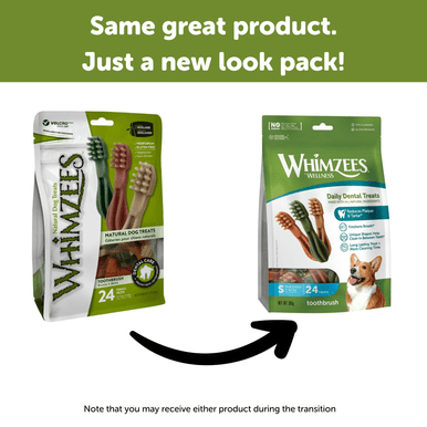 Whimzees Toothbrush Small Dental Dog Treats 24 Pack