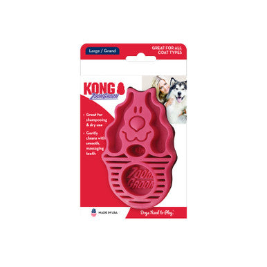 KONG ZoomGroom Dog Brush Raspberry
