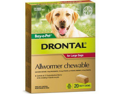 Drontal Allwormer Chews for Dogs up to 35 kg - 20 Pack