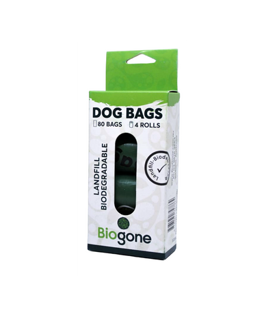Biogone Dog Poo Bag Landfill Biodegradable 4 Rolls - 80pk