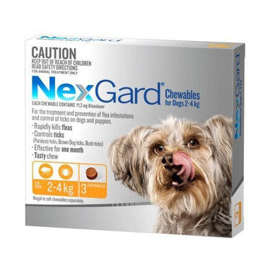 NexGard For Extra Small Dogs Orange 2.0-4kg - 3 Pack