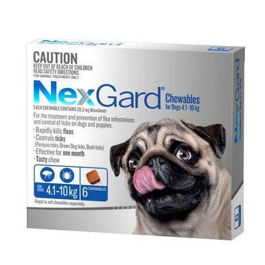 NexGard For Small Dogs 4.1-10kg - Blue 6 Pack