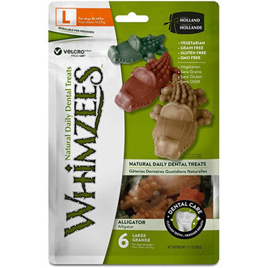 Whimzees Alligator Large Dog Dental Treats 6 Pack