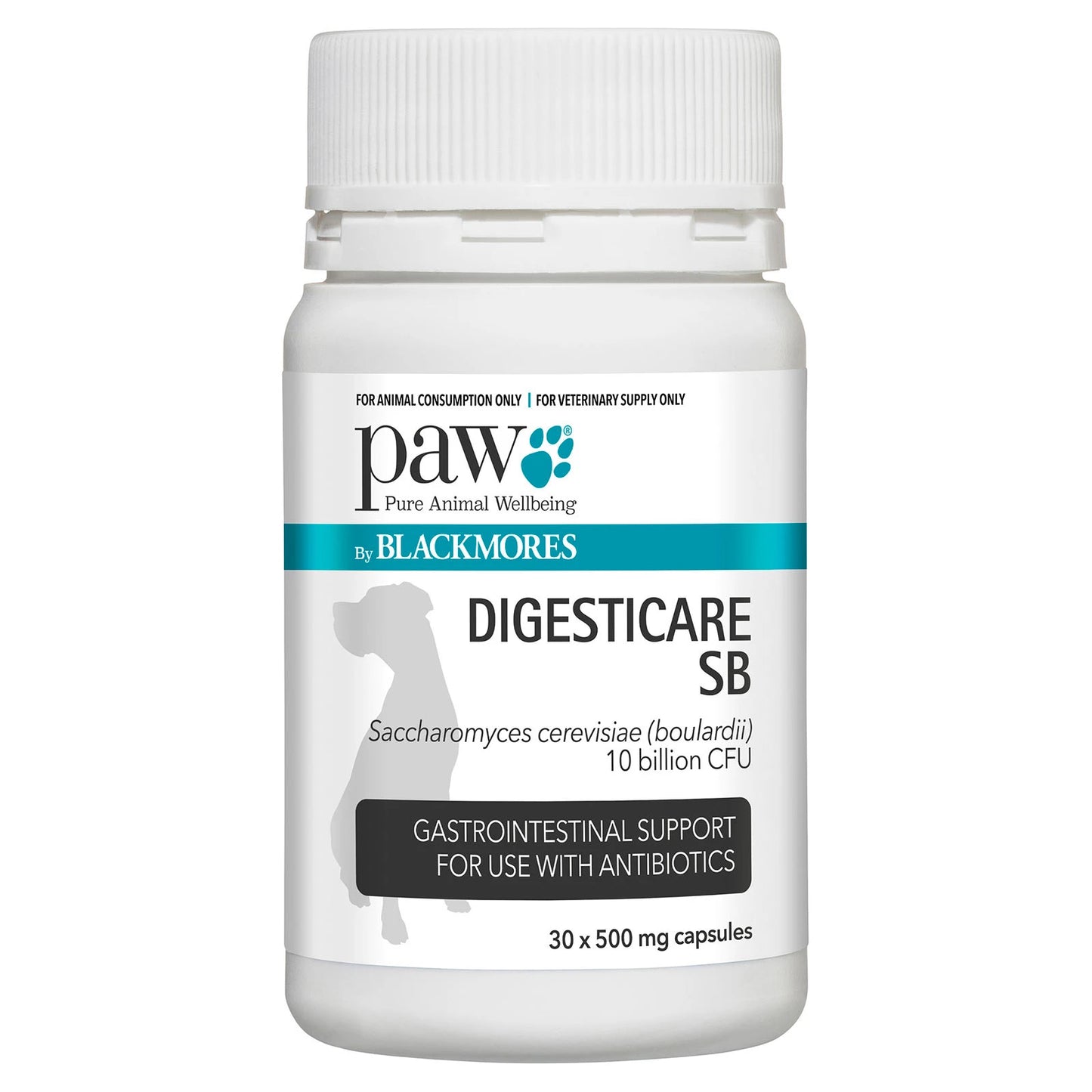 PAW Digesticare SB Gastrointestinal Support for Dogs 500mg - 30 Capsules