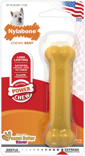 Nylabone Peanut Butter Power Chew Regular Durable Chew Toy for Dogs