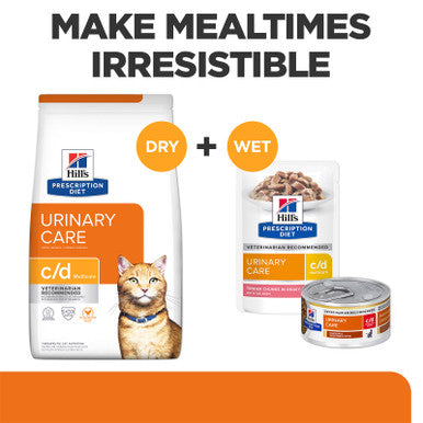 Hills Prescription Diet Feline c/d Urinary Care Multicare Chicken & Vegetable Stew Wet Cat Food 82g x 24