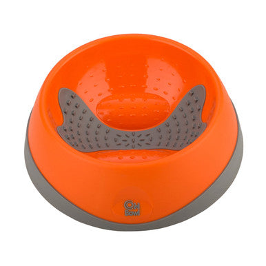 LickiMat Oh Bowl Oral Hygiene Dog Bowl Large Orange
