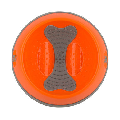 LickiMat Oh Bowl Oral Hygiene Dog Bowl Medium Orange