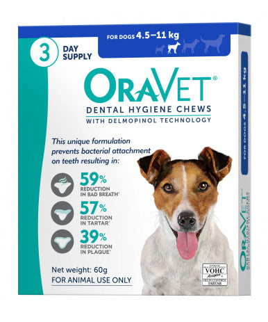Oravet Dental Chews for Small Dogs 4.5-11 kg (3 Pack)