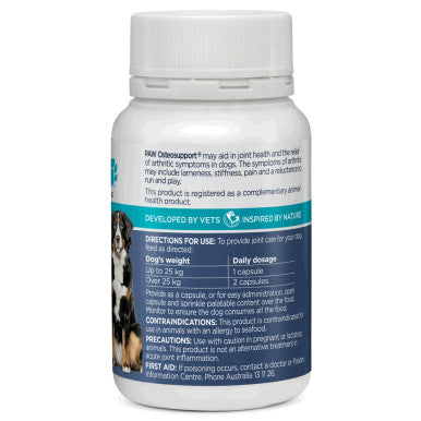 PAW Osteosupport Powder for Dogs 500mg - 80 Capsules