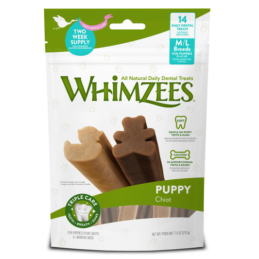 Whimzees Medium/Large Puppy Dental Treats 14 Pack