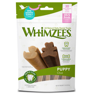 Whimzees Extra Small/Small Puppy Dental Treats 30 Pack