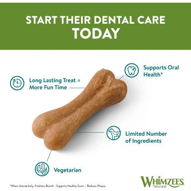 Whimzees Ricebone Medium-Large Dental Dog Treats 9 Pack