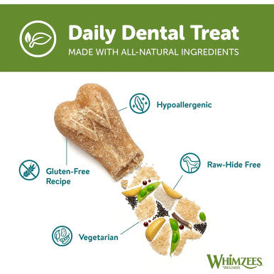 Whimzees Ricebone Medium-Large Dental Dog Treats 9 Pack