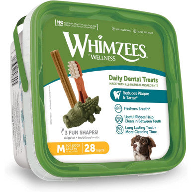 Whimzees Medium Dog Dental Treats Variety Value Box 28 Pack