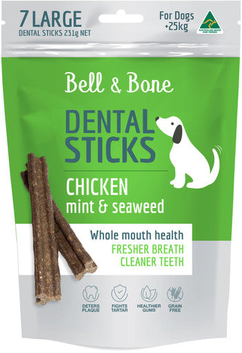 Bell & Bone Chicken, Mint & Seaweed - Large 7 Dental Sticks