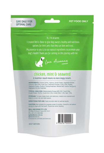 Bell & Bone Chicken, Mint & Seaweed - Small 7 Dental Sticks