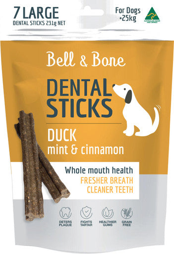 Bell & Bone Duck, Mint & Cinnamon - Large 7 Dental Sticks