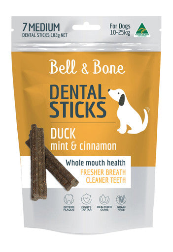 Bell & Bone Duck, Mint & Cinnamon - Medium 7 Dental Sticks