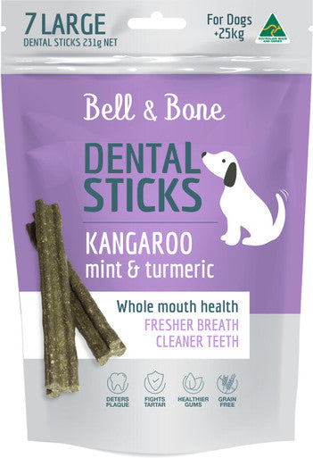 Bell & Bone Kangaroo & Turmeric - Large 7 Dental Sticks