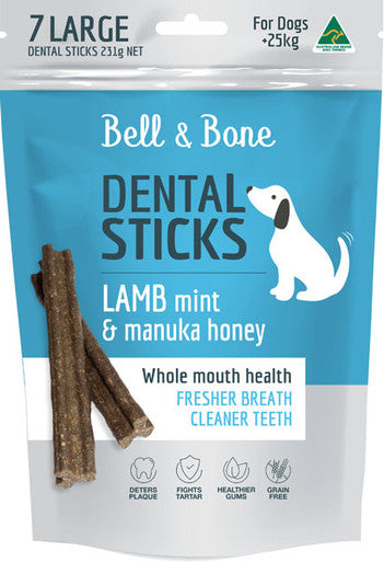 Bell & Bone Lamb, Mint & Manuka Honey - Large 7 Dental Sticks