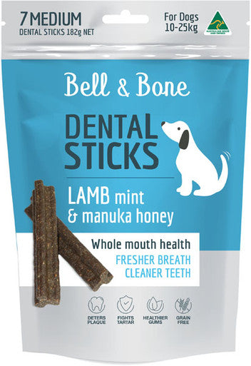 Bell & Bone Lamb, Mint & Manuka Honey - Medium 7 Dental Sticks