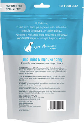 Bell & Bone Lamb, Mint & Manuka Honey - Medium 7 Dental Sticks