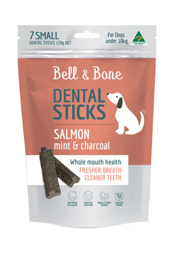 Bell & Bone Salmon, Mint & Charcoal - Small 7 Dental Sticks