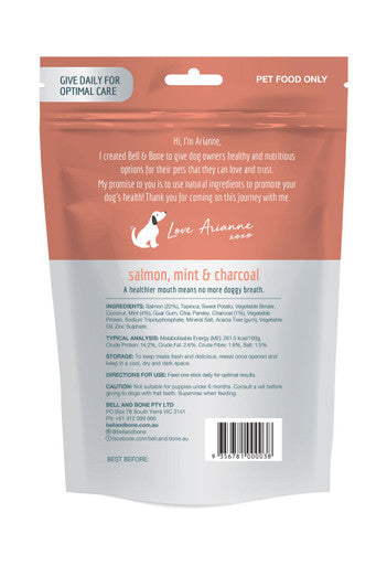 Bell & Bone Salmon, Mint & Charcoal - Small 7 Dental Sticks