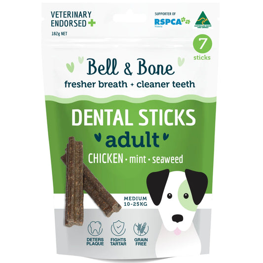 Bell & Bone Chicken, Mint & Seaweed - Medium 7 Dental Sticks