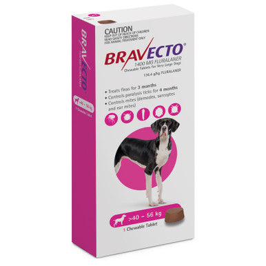Bravecto for Extra Large Dogs 40 - 56kgs - 1 Chew