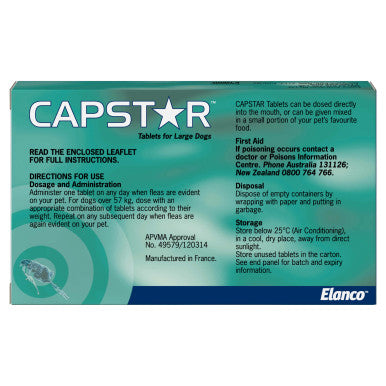 CAPSTAR Flea Tablets For Dogs 11.1-57kg - 6 Tablets