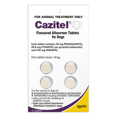 Cazitel Allwormer for Dogs up to 10 kg - 4 Tablets