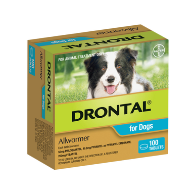 Drontal Allwormer Tablets for Medium Dogs up to 10 kg - 100 Pack
