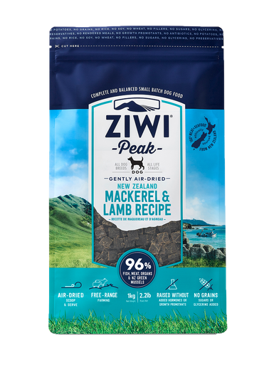 Ziwi Peak Mackerel & Lamb Air-Dried Dog Food 1kg